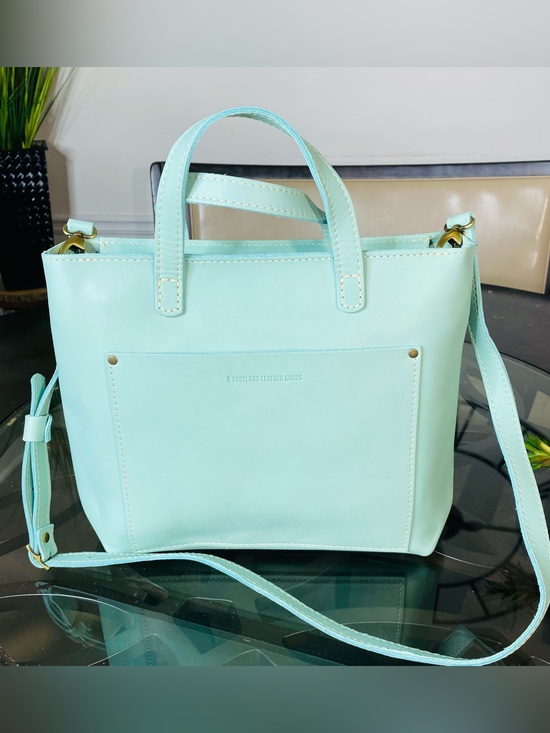 Portland Leather Handbags - Portland Leather Goods Mint Medium Crossbody Tote Bag New Without Tags